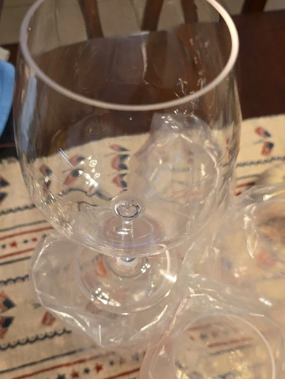 Clear Plastic Wine Goblet - Set of 6 Stemware